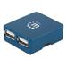 Manhattan 4 Port USB Micro Hub with Retracteable Cable 480 Mbps Bus Powered Blue