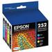 EPSON 252 DURABrite Ultra Ink Standard Capacity Black & Color Cartridge Combo Pack (T252120-BCS) Works with WorkForce WF-3620 WF-3640 WF-7110 WF-7610 WF-7620 WF-7710 WF-7720 WF-7210