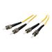 Eaton Tripp Lite Series Duplex Singlemode 9/125 Fiber Patch Cable (ST/ST) 3M (10 ft.) - Patch cable - ST single-mode (M) to ST single-mode (M) - 3 m - fiber optic - duplex - 9 / 125 micron - riser - yellow