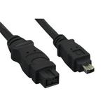 Kentek 3 feet FT 9 pin to 4 pin IEEE-1394b 1394a IEEE1394 Firewire iLINK DV cable cord 800/400 Mbps bilingual PC DV black
