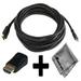 Olympus PEN E-P5 Compatible 15ft HDMIÂ® to HDMIÂ® Mini Connector Cable Cord PLUS HDMIÂ® Male to HDMIÂ® Mini Female Adapter with Huetron Microfiber Cleaning Cloth