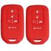 Silicone Cover Fob Case Skin for Honda Civic Accord CR-V Fit Passport Pilot Key (red and red)