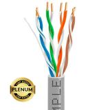 Cmple - PLENUM CAT5E Bulk Cable UTP 24AWG CMP Rated Bare Copper 1000ft Solid Gray
