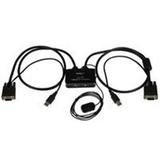 2 Port USB VGA Cable KVM Switch USB Powered with Remote Switch