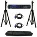 Peavey Ipr2 7500 Pro Audio Speaker Amplifier Amp Stands & Speakon To 1/4 Cables