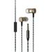 Super Sound Metal 3.5mm Stereo Earbuds/ Headset for Motorola Moto G7 Plus G7 G7 Power Play One Power One (Gold) - w/ Mic
