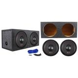 (2) MB QUART FW1-254 10 1200w DVC Car Audio Subwoofers+Sealed Sub Box Enclosure