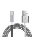 6ft Long Metal Durable Braided USB-C Type-C Sync Charger Data Cable [Silver] [Rapid Charge Support] LPD for AT&T LG G5 - Sprint LG G5 - T-Mobile LG G5 - Verizon LG G5 - US Cellular LG G5