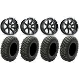 MSA Black Diesel 14 ATV Wheels 28 Crawler XR Tires Sportsman RZR Ranger