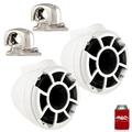 Wet Sounds REV8 White 8 Tower Speakers with Mini Swivel Clamps - Fits 1 to 1 7/8 Pipe