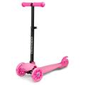 Ricokids LED Scooter Kinderroller Cityroller Tretroller Klappbar 3 Räder LOCO (rosa)