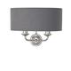 Shade Wall Lamp Bright Nickel Plate, Charcoal Fabric