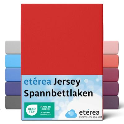 Etérea - Comfort Jersey Spannbettlaken Rot 60x120 cm - 70x140 cm - Rot