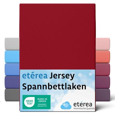 Comfort Jersey Spannbettlaken Kirsche 90x200 cm - 100x200 cm - Kirsche - Etérea