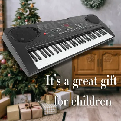 Clavier de piano numérique avec microphone pour enfants 61 prédire support de musique taille