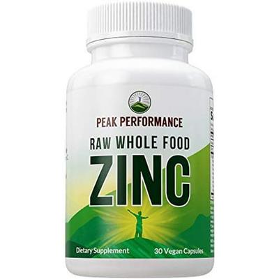 Raw Whole Food Best Zinc Vegan Supplement With Vitamin C Over 25 Organic Vegetables And Fruits For Max Absorption By Peak Performance Zinc Supplements 30mg Capsules Pills Tablets Vitamins From Walmart