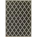 Couristan 5.25 x 7.5 Black and Ivory Moroccan Rectangular Outdoor Area Throw Rug