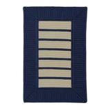 5 x 7 Navy Blue and White All Purpose Handcrafted Reversible Rectangular Outdoor Area Throw Rug