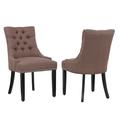 Westin Outdoor Modx Tufted Upholstered Wingback Dining Chair (Set of 2) Brown