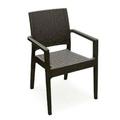 Luxury Commercial Living 34 Brown Wickerlook Patio Stackable Dining Chair