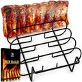 MOUNTAIN GRILLERS BBQ Rib Rack for Gas Smoker or Charcoal Grill - Holds 5 Ribs