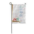 LADDKE Cute Cartoon of Owl Bird on The Tree Birthday Baby Moon and Cloud Warm Garden Flag Decorative Flag House Banner 12x18 inch