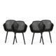 GDF Studio Barbados Outdoor Modern Dining Chair Set of 4 Black