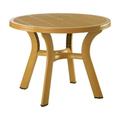 Compamia Truva 42 Round Resin Patio Dining Table in Teak Brown