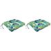 Jordan Manufacturing 17 x 19 Hixon Caribe Multicolor Leaves Rectangular Outdoor Seat Cushions with Ties (2 Pack)