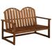 Dcenta 2-Seater Wooden Garden Bench Acacia Wood Patio Porch Chair Seat with Backrest and Armrest Outdoor Bench for Backyard Balcony Lawn Furniture 43.3 x 24.8 x 31.1 Inches (W x D x H)