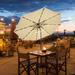 Gymax 10 ft Patio Table Market Umbrella Yard Outdoor w/ Solar LED Lights Beige