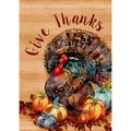 Toland Home Garden Thanksgiving Turkey Fall Thanksgiving Flag Double Sided 12x18 Inch