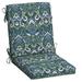 Arden Selections Outdoor Dining Chair Cushion 20 x 20 Water Repellent Fade Resistant 20 x 20 Sapphire Aurora Blue Damask