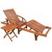 Suzicca Sun Lounger with Table Solid Acacia Wood