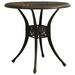 Dcenta Garden Table with Umbrella Hole Round Patio Coffee Side Table Cast Aluminum Bronze for Backyard Poolside Balcony Indoor Outdoor Use Furniture 30.7 x 28.3 Inches (Diameter x H)