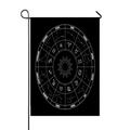 ECZJNT Zodiac circle with astrology sings on the black Garden Flag Outdoor Flag Home Party Garden Decor 28x40 Inch