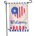 Patriotic Welcome Double Sided Garden Flag and Flagpole Patriotic Outdoor Decorative Flag for Homes Yards and Gardens 12 x 18 Inch Flag with 36 Inch Flagpole