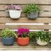 Ludlz Imitation Rattan Wicker Wall Hanging Flower Pot Basket Balcony Garden Planter Plant Holder Flower Pots Hanger Garden Decoration Porch Decor Watering Hanging Baskets Indoor Outdoor