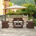 Grandview Outdoor 4-piece Brown Patio Conversation Set with Cushions White