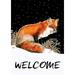 Toland Home Garden Winter Welcome Fox Fox Flag Double Sided 28x40 Inch