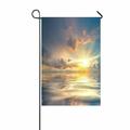 ABPHQTO Beautiful Sunset Over Sea Reflection In Water Clouds Sky Home Outdoor Garden Flag House Banner Size 12x18 Inch