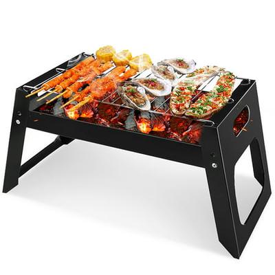 17In BBQ Barbecue Grill Folding Portable Charcoal Kabob Stove Camping Outdoor 