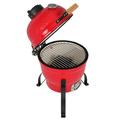 Veryke 13in Egg Style Ceramic Charcoal Kamado Grill Roaster and Smoker for Outdoor Picnic BBQ Barbecue - Orange