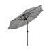 WestinTrends Cyrus 9 Ft Outdoor Patio Umbrella Solar Powered 32 LED Light Umbrella with Tilt and Crank for Garden Deck Balcony Pool and Beach Black/White Stripe