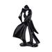 Bride and Groom Black Resin Statue Modern Art - Size: 3 L x 9 W x 12 H.