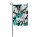 KDAGR Abstract Chaotic Pattern Urban Geometric Modern White Turquoise Black for Boys Garden Flag Decorative Flag House Banner 28x40 inch