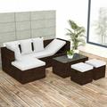 ametoys 4 Piece Patio Set with Cushions Poly Rattan Brown