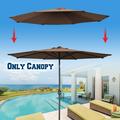 Sunrise 11.5ft 8 Ribs Outdoor Patio Umbrella Cover Canopy Replacement Cover Top Brown (Cover Only Umbrella Frame not Included)