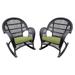 Jeco Santa Maria Wicker Patio Rockers with Optional Cushion - Set of 2