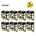 AMGRA 8pcs Solar Wall Deck Lights Outdoor- 2 Modes Solar Led Waterproof Lighting for Landscape Outdoor Garden Patio Yard Deck Garage Driveway Fence Warm Yellow/Color Changing